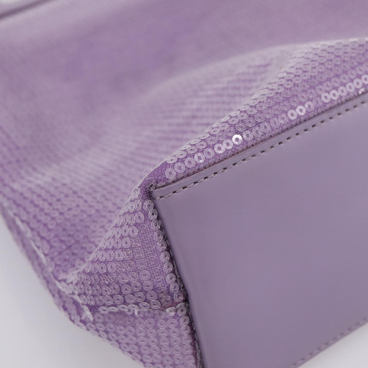 PRADA Hand Bag Mesh Sequins Purple Silver Auth mr2840