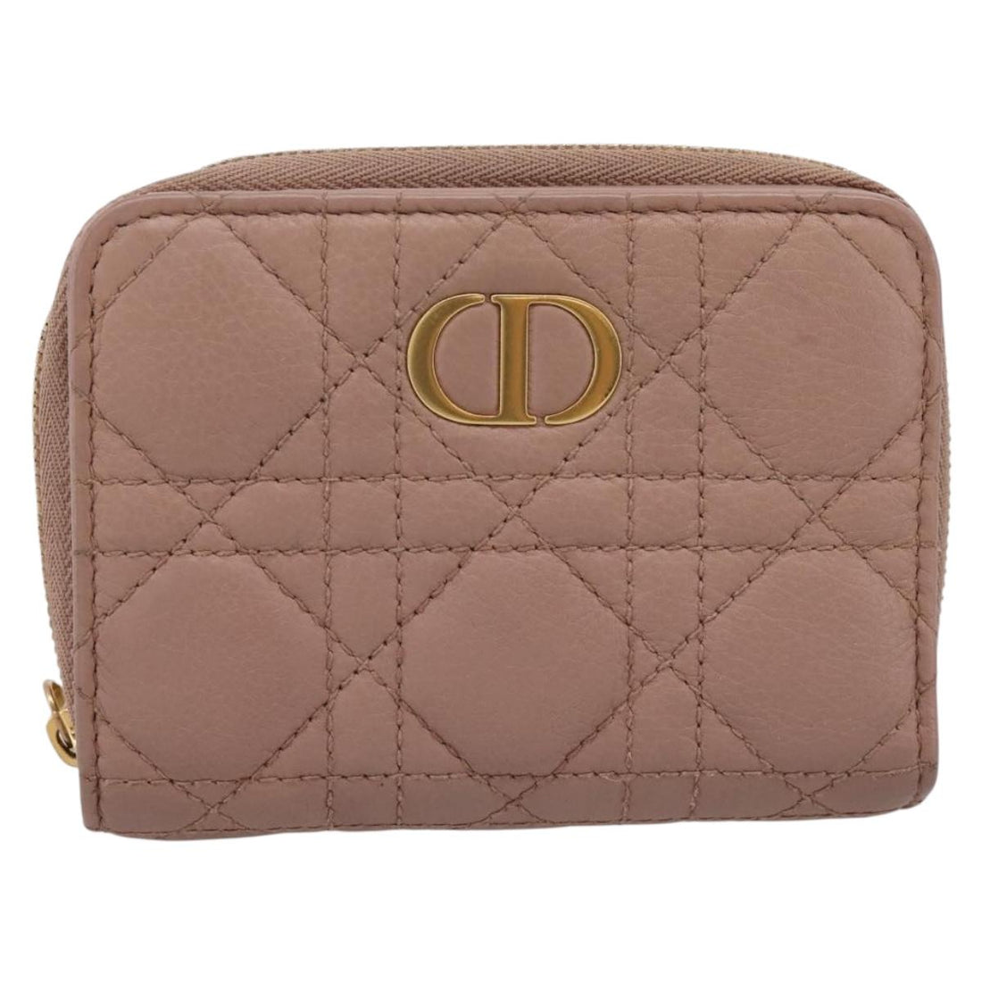 Christian Dior Canage Scarlet Wallet Lamb Skin Pink Auth 198778M