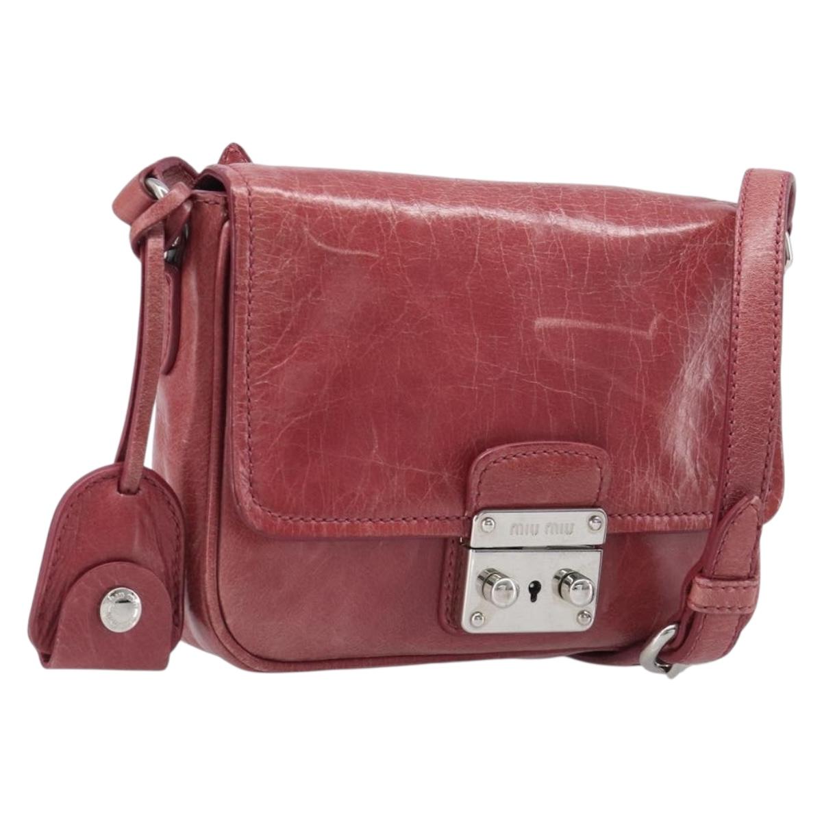 Miu Miu Shoulder Bag Vitellolux Pink Silver