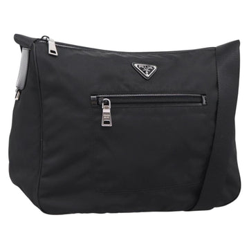 PRADA Shoulder Bag Nylon Black Silver Auth am12283V