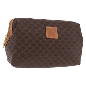 Celine Macadam Pouch PVC Leather Brown Gold Tone