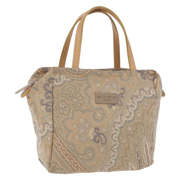 ETRO Paisley Hand Bag Canvas Beige Auth am12428A