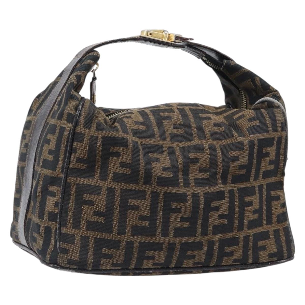Fendi Zucca Canvas Vanity Handbag Black Brown (Grade C)
