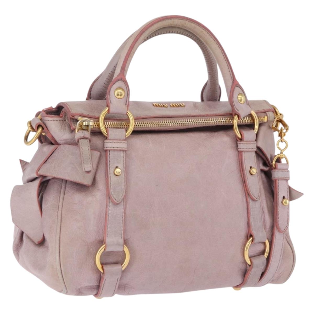 Miu Miu Handbag Vitellolux 2way Pink Gold (Grade BC)