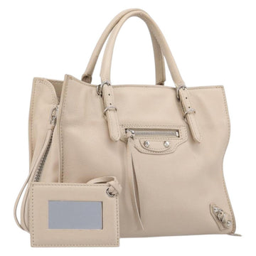 Balenciaga Paper Mini Handbag Leather 2way Gray Silver