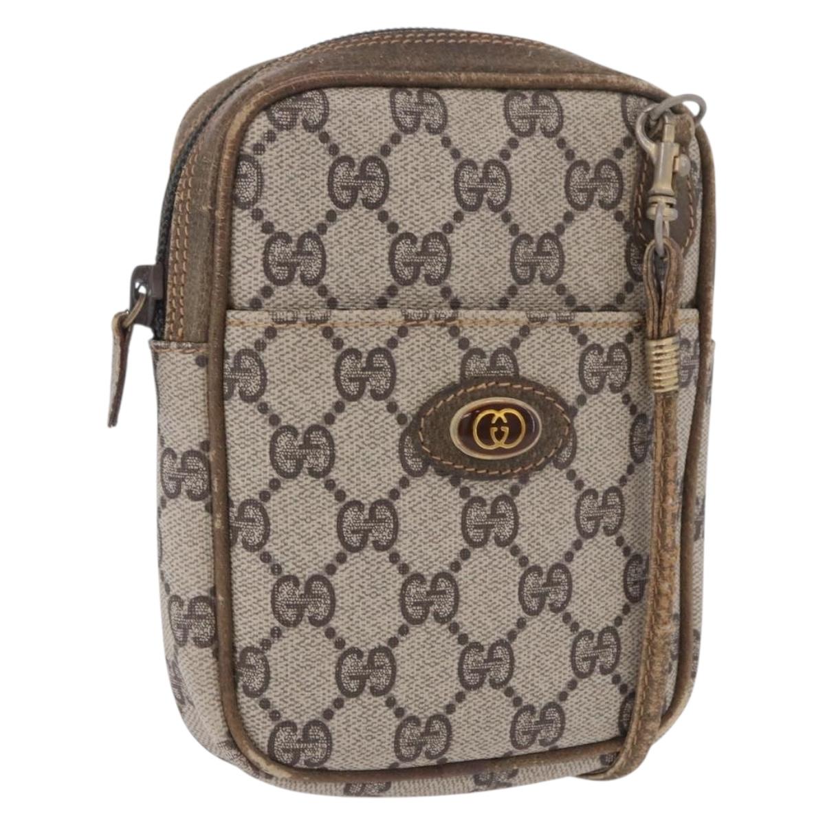 Gucci GG Supreme Shoulder Bag PVC Beige Gold (Grade C)