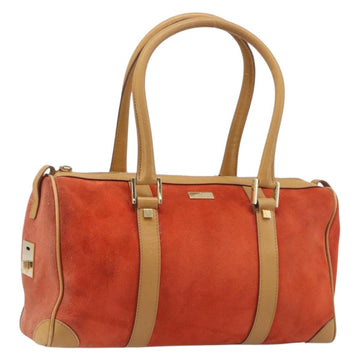 Gucci Handbag Suede Orange Gold Tone
