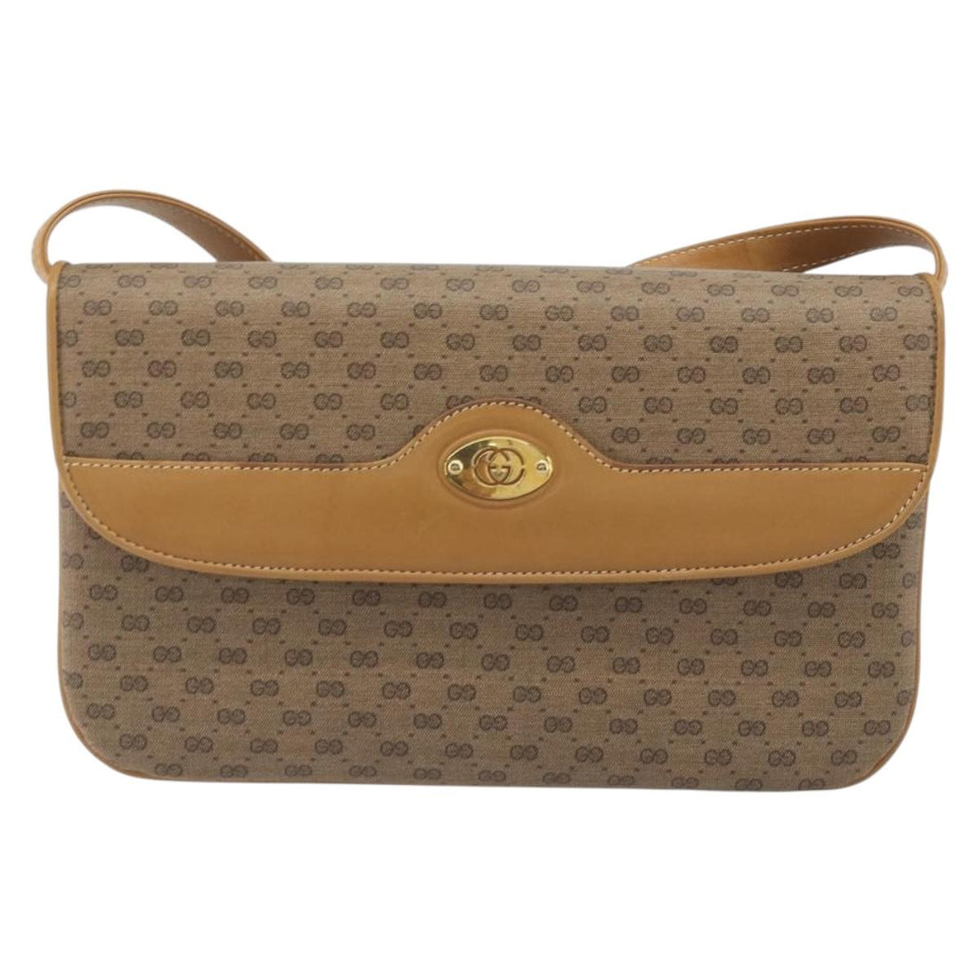 GUCCI Micro GG Shoulder Bag PVC Beige Gold Tone 004 106 0024 Auth BA14839A