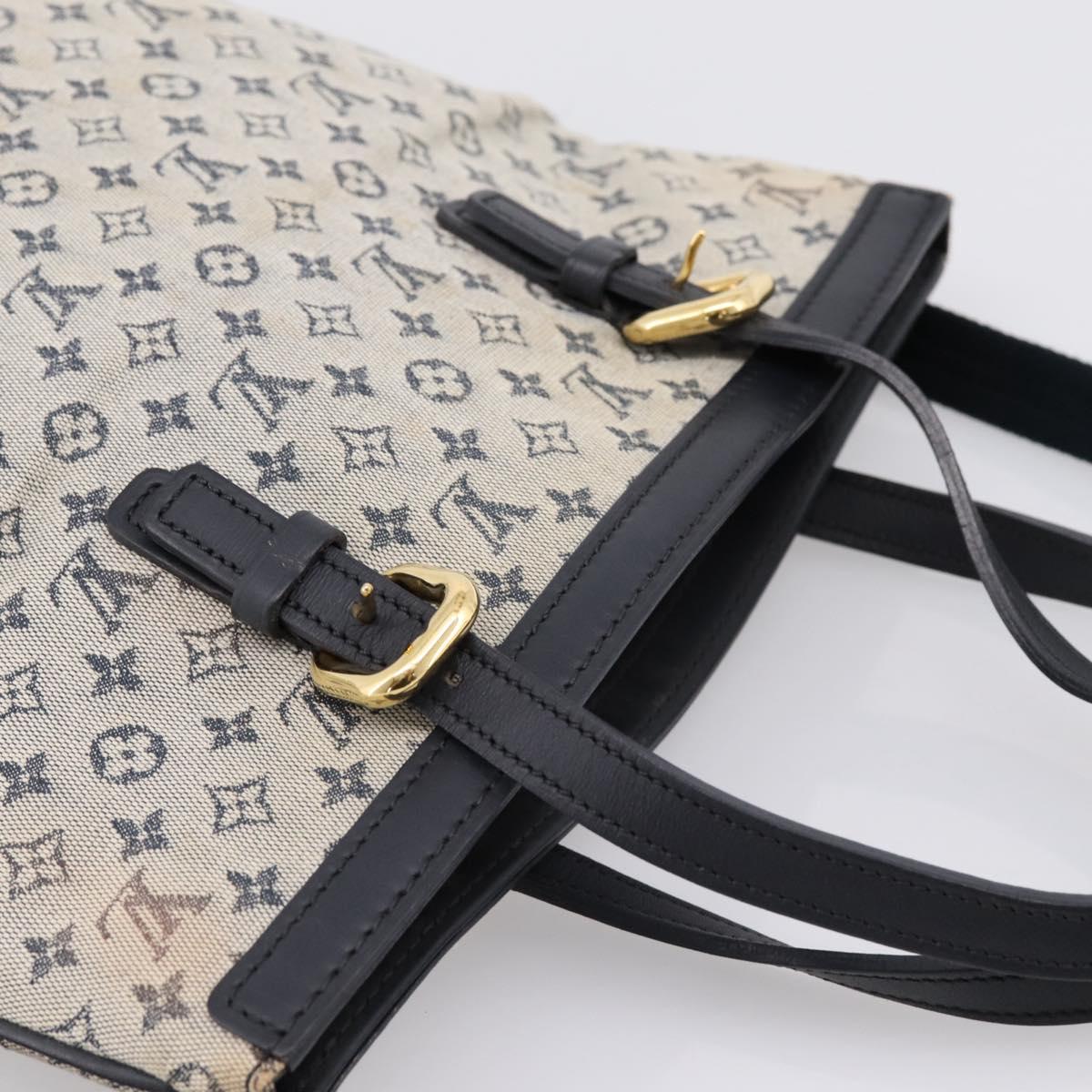 LOUIS VUITTON Monogram Mini Franoise Tote Bag 2way Blue M92208 LV Auth BA14979