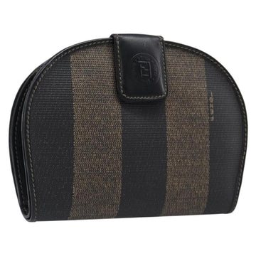 Fendi Pecan Compact Wallet PVC Leather Brown