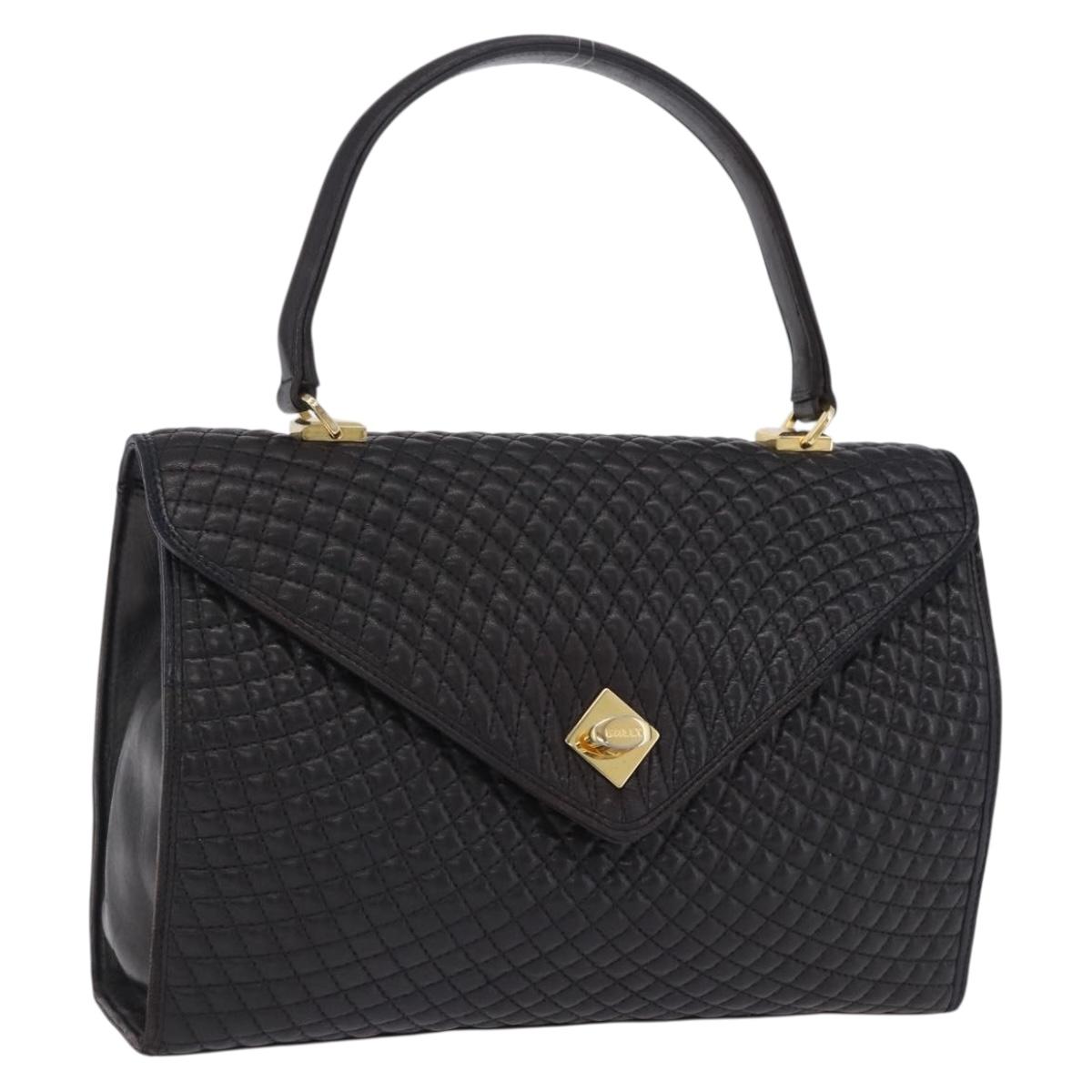 Bally Handbag Leather Black Gold