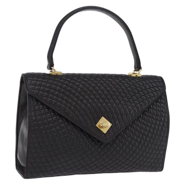 Bally Handbag Leather Black Gold