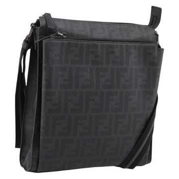 Fendi Zucca Canvas Shoulder Bag PVC Black Silver