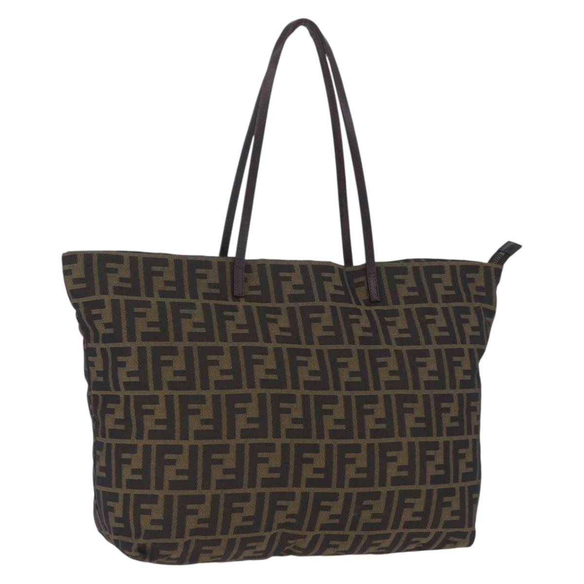 Fendi Zucca Canvas Tote Bag Black Brown (Grade CD)