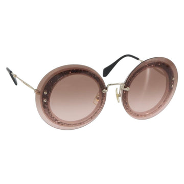 Miu Miu Sunglasses Metal Pink Gold Auth 196725M