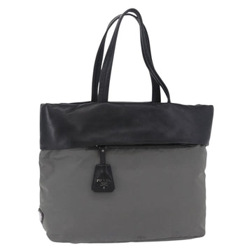 Prada Handbag Nylon Gray Silver