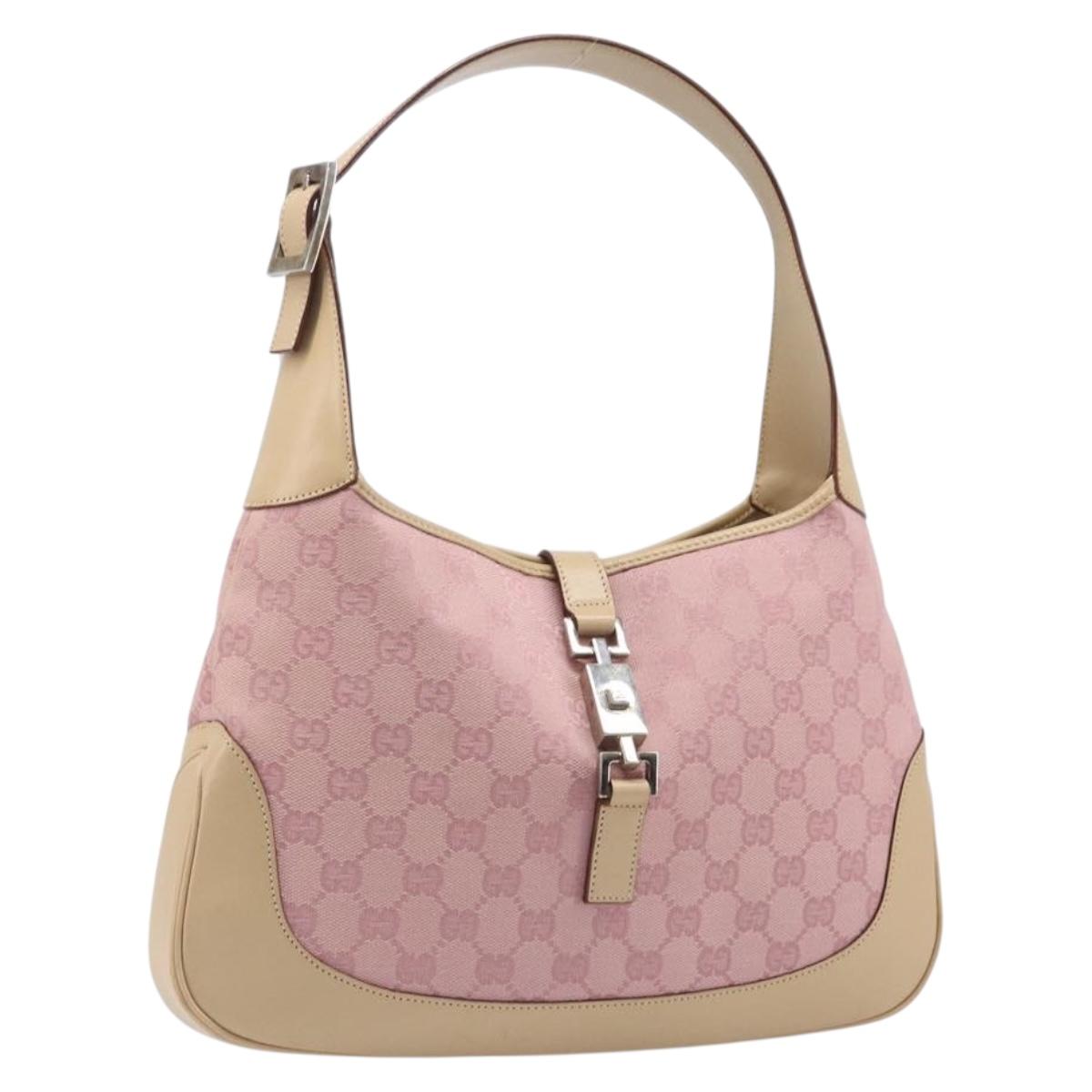 Gucci GG Canvas Jackie Handbag Pink Gold