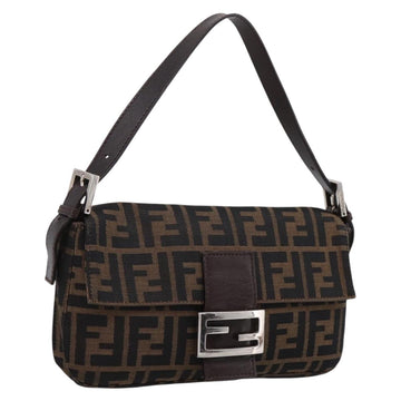 Fendi Zucca Canvas Mamma Baguette Shoulder Bag Black Brown (Grade B)