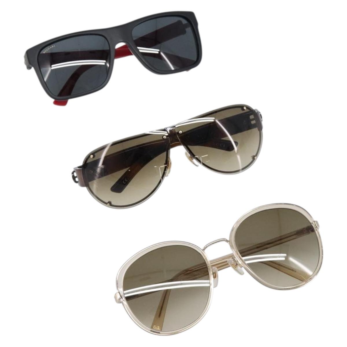 Bvlgari Gucci Givenchy Sunglasses plastic 4 Set Black Brown