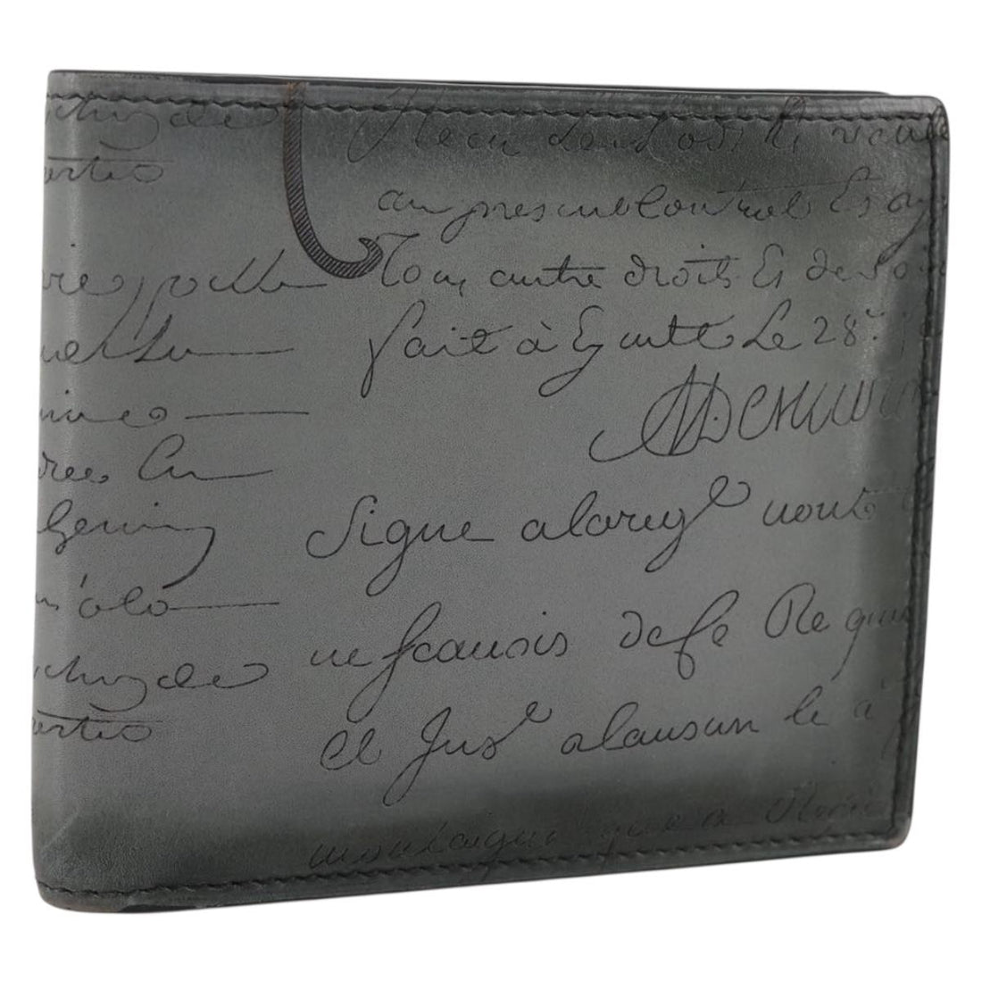 Berluti Wallet Leather Gray