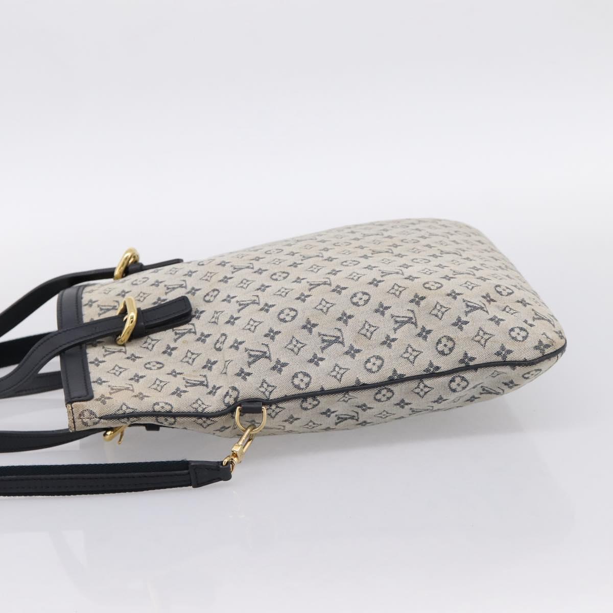 LOUIS VUITTON Monogram Mini Franoise Tote Bag 2way Blue M92208 LV Auth BA14979