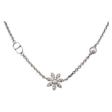 Christian Dior Necklace metal Silver Auth BA15231M