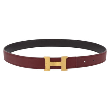 Hermès Constance H Belt Leather 33.1" Red Gold