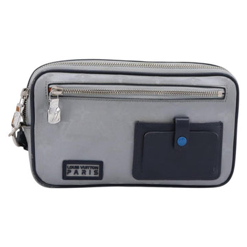 Louis Vuitton Monogram Satellite Alpha Clutch Bag Silver
