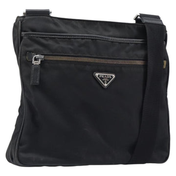 Prada Shoulder Bag Nylon Black Silver (Grade C)