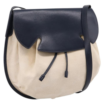 Hermès Shoulder Bag Canvas Beige Gold