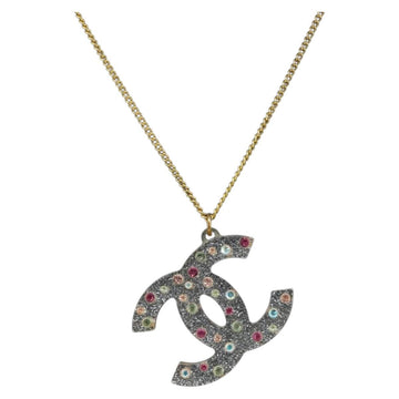 Chanel COCO Mark Necklace Metal Clear Multicolor CC