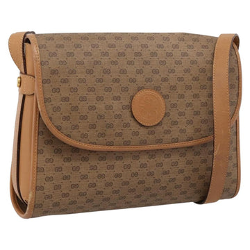 Gucci Micro GG Supreme Shoulder Bag PVC Beige Gold