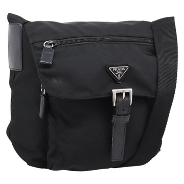 Prada Shoulder Bag Nylon Black Silver (Grade C)