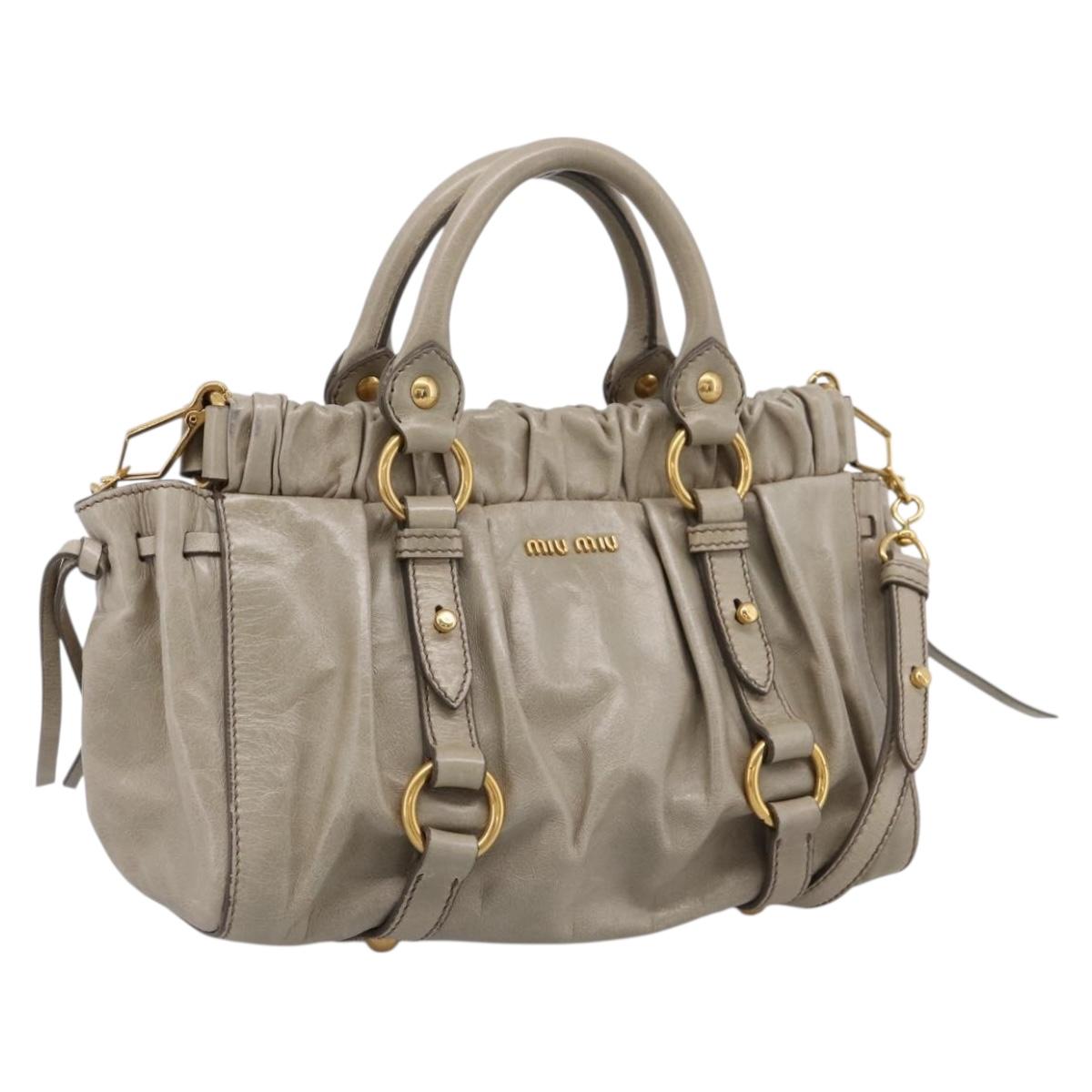 Miu Miu Handbag Vitellolux 2way Beige Gold (Grade B)