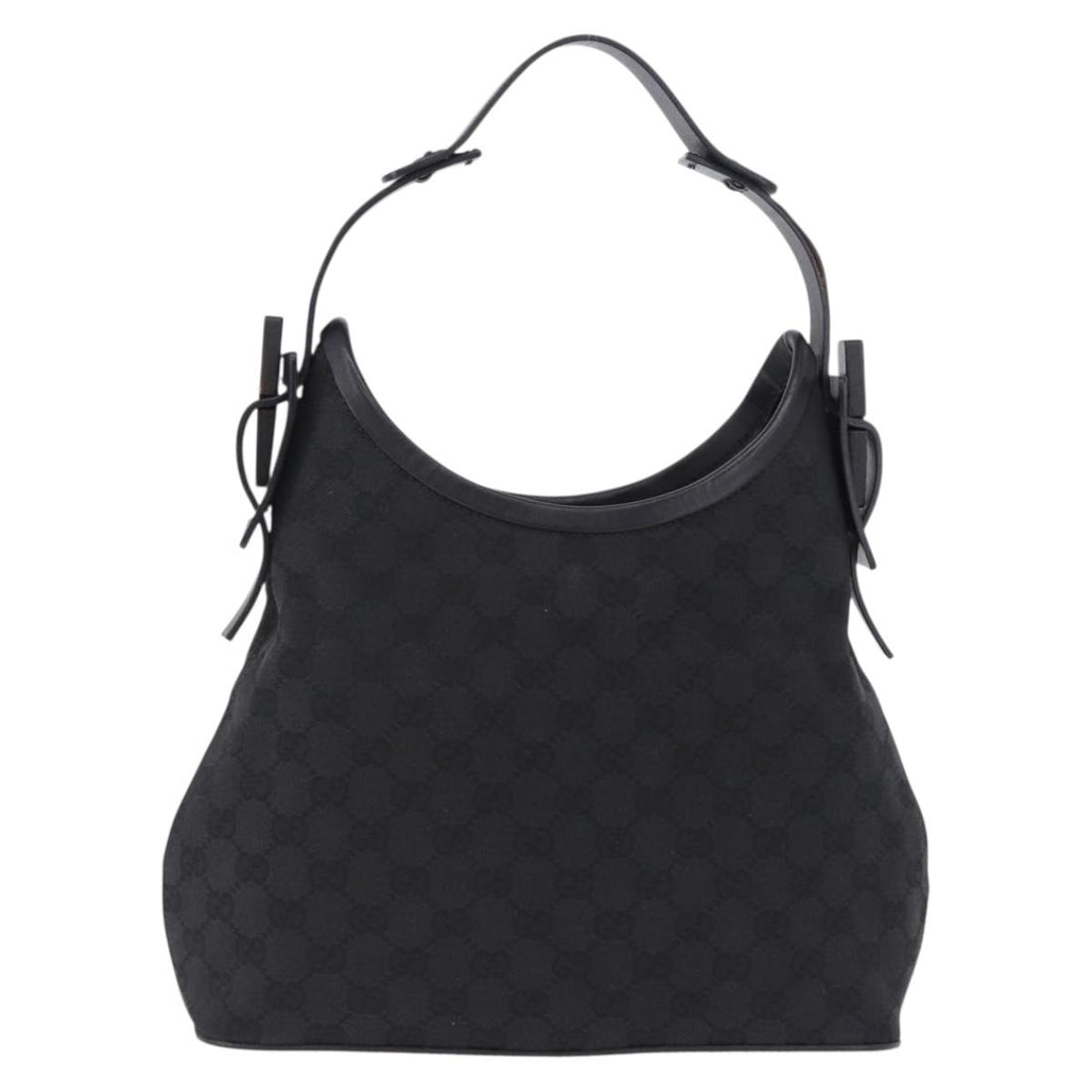 GUCCI GG Canvas Shoulder Bag Black 107752 Auth 197311V