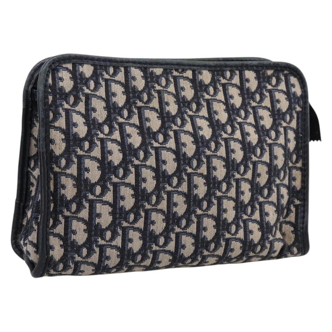 Christian Dior Trotter Canvas Clutch Bag Navy Silver