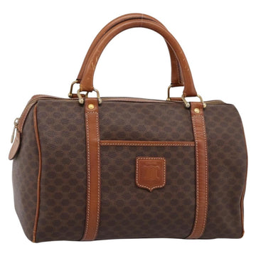 CELINE Macadam Canvas Hand Bag PVC Leather Brown Gold Auth mr2819