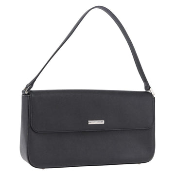 BURBERRY Shoulder Bag Leather Black Silver Auth 196645A