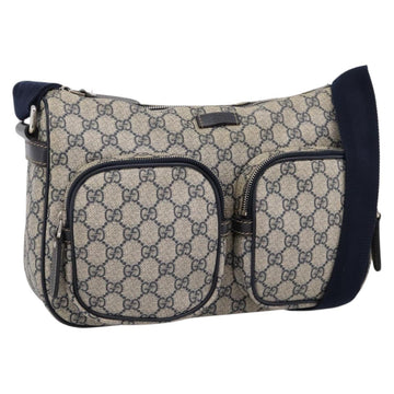 GUCCI GG Supreme Shoulder Bag PVC Navy Silver 246881 Auth am12385A
