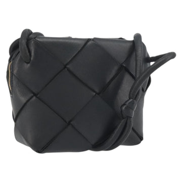 BOTTEGA VENETA MAXI INTRECCIATO Shoulder Bag Leather Black Gold Auth 198658A