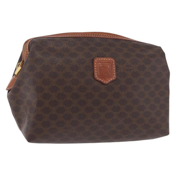 Celine Macadam Canvas Pouch PVC Leather Brown Gold (Grade BC)