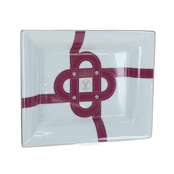 LOUIS VUITTON Plate Glass White LV Auth 195539M