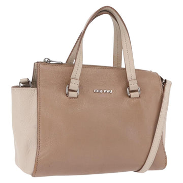 Miu Miu Handbag Leather 2way Beige