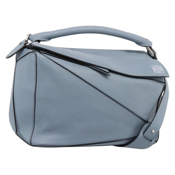 Loewe Puzzle Bag Handbag Leather 2way Light Blue Silver