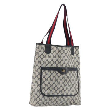 GUCCI GG Supreme Sherry Line Tote Bag PVC Navy Gold 39 02 003 Auth kk706