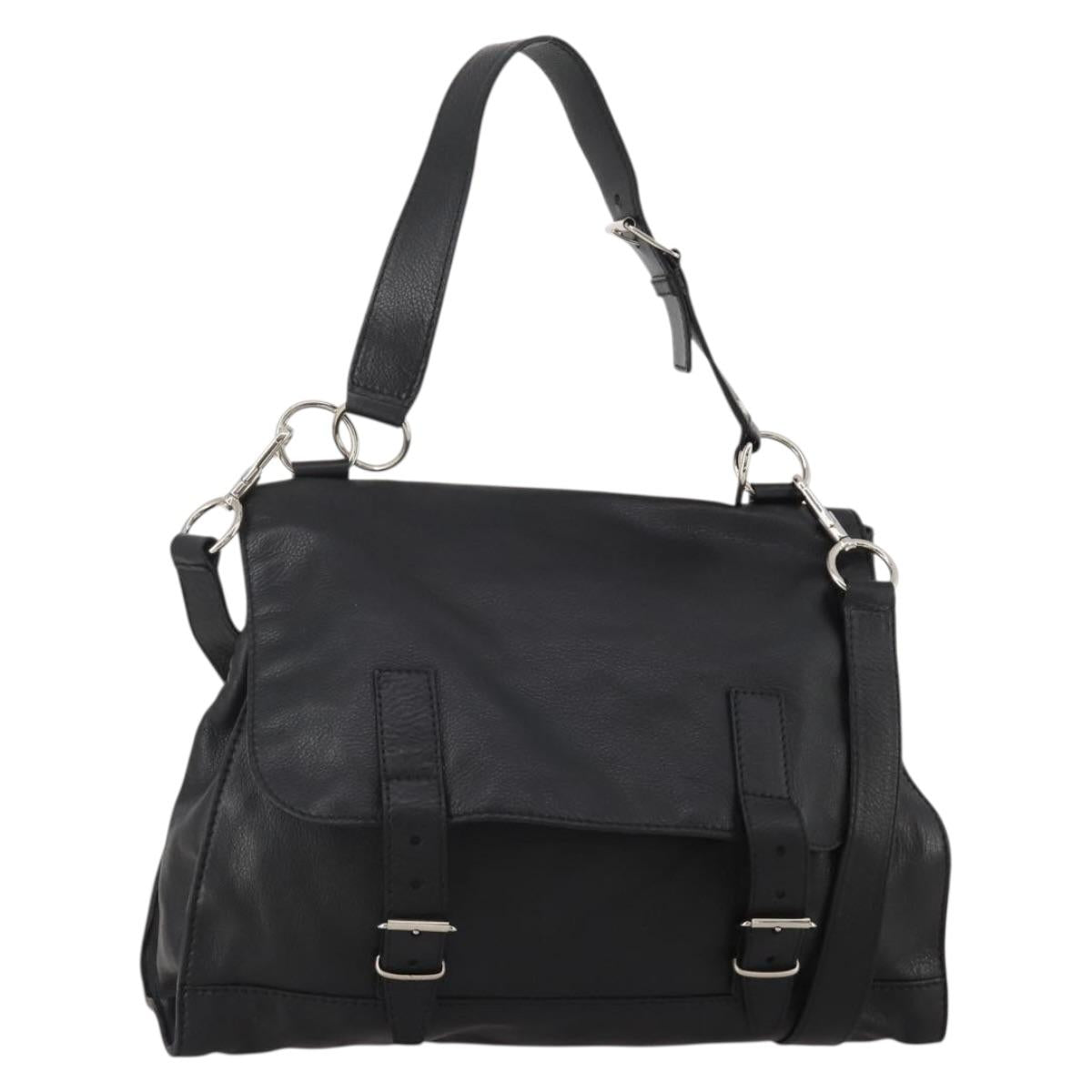 Saint Laurent Handbag Leather 2way Black Silver