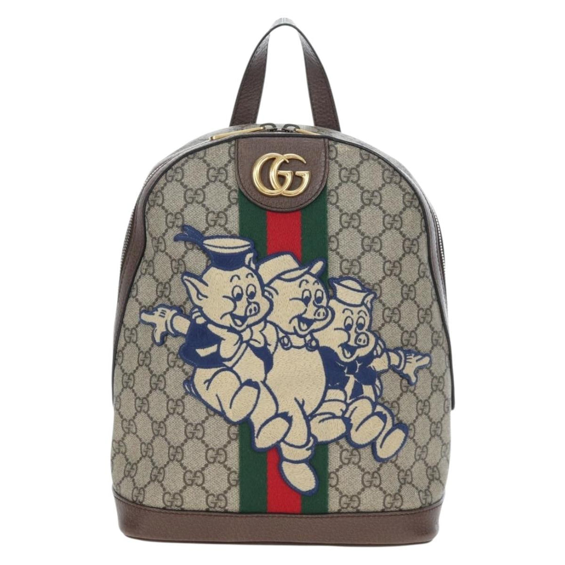 GUCCI GUCCI x Disney GG Supreme Backpack PVC Beige Gold 552884 Auth 196367M
