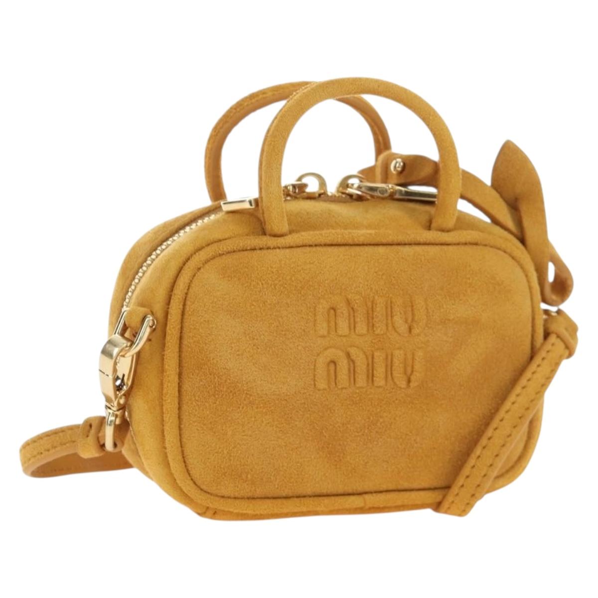 Miu Miu Micro Bag Suede 2way Yellow Gold