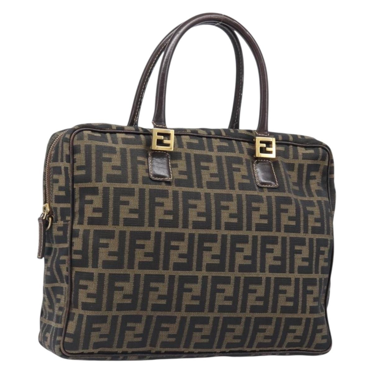 Fendi Zucca Canvas Handbag Black Brown (Grade BC)