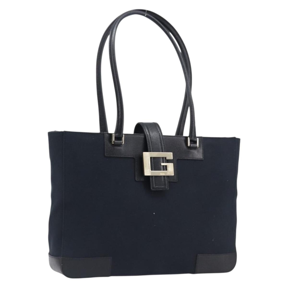 Gucci G Tote Bag Leather Canvas Black Gold (Grade A)